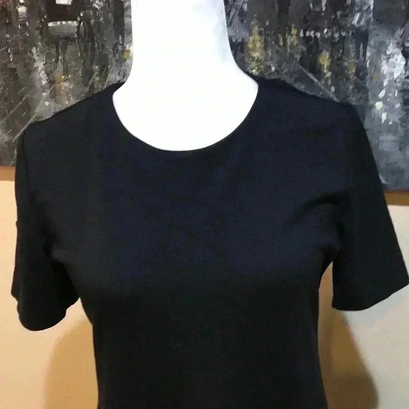 H&M Black Crew Neck Midi Bodycon Short Sleeved Dress-M - Picture 5 of 8